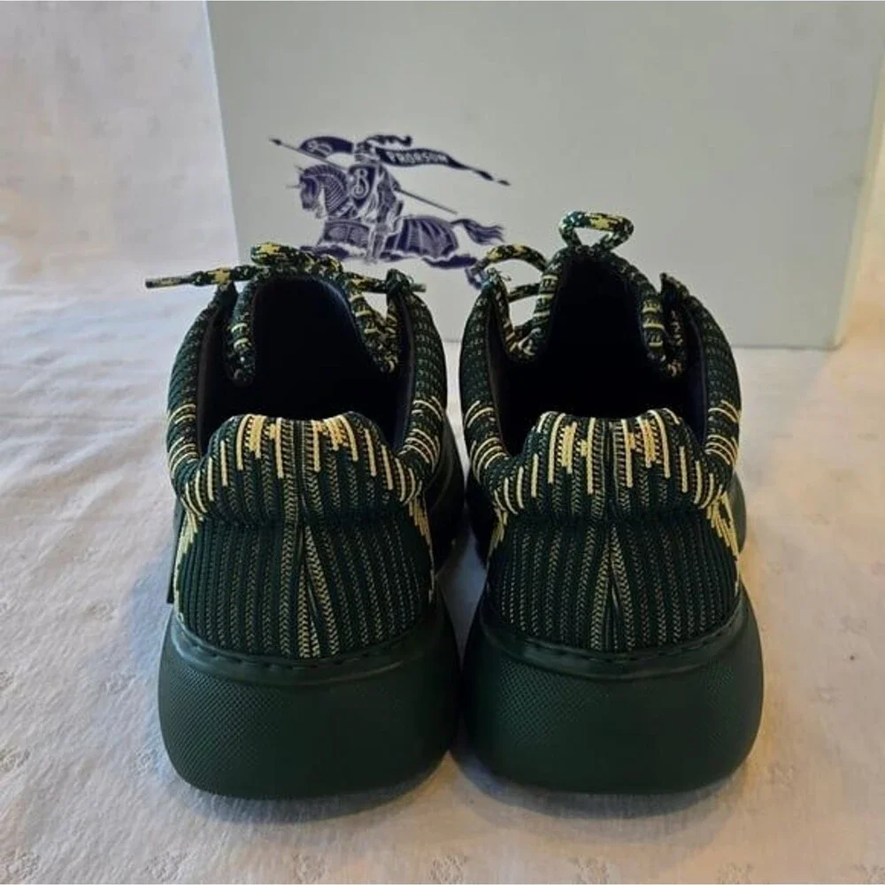 NIB Burberry Creeper Check Woven Derby Shoes Primrose Ip Check Green Size 40